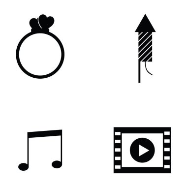 vektör düğün Icon set.