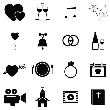 vektör düğün Icon set.