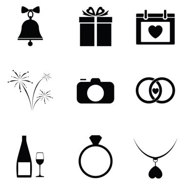 vektör düğün Icon set.