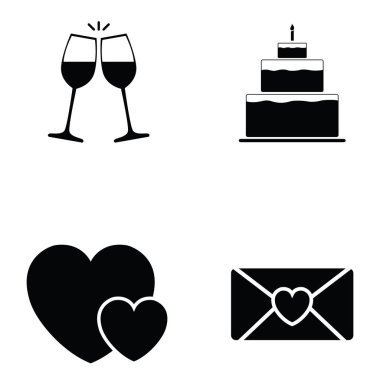 vektör düğün Icon set.