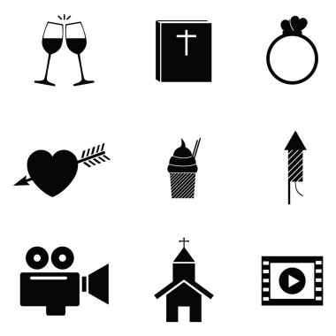 vektör düğün Icon set.