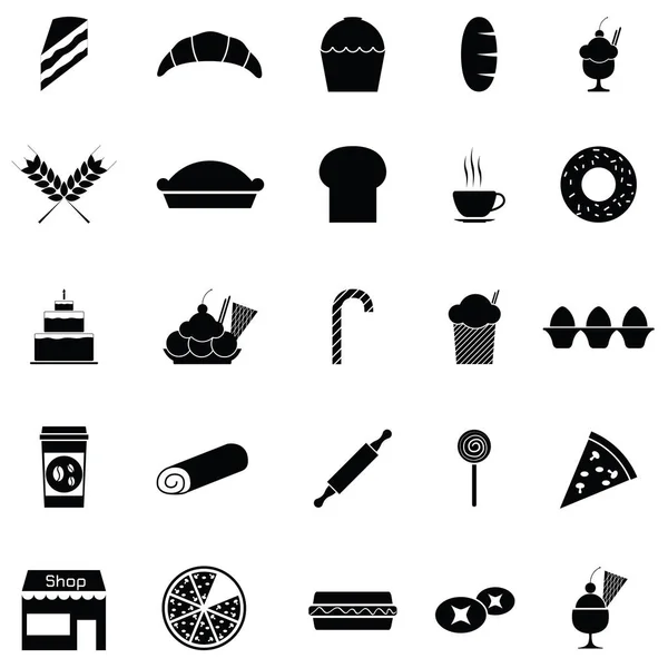 El conjunto de iconos de panadería — Archivo Imágenes Vectoriales