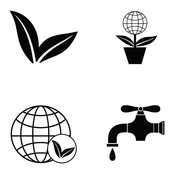 El conjunto de iconos de ecología — Vector de stock