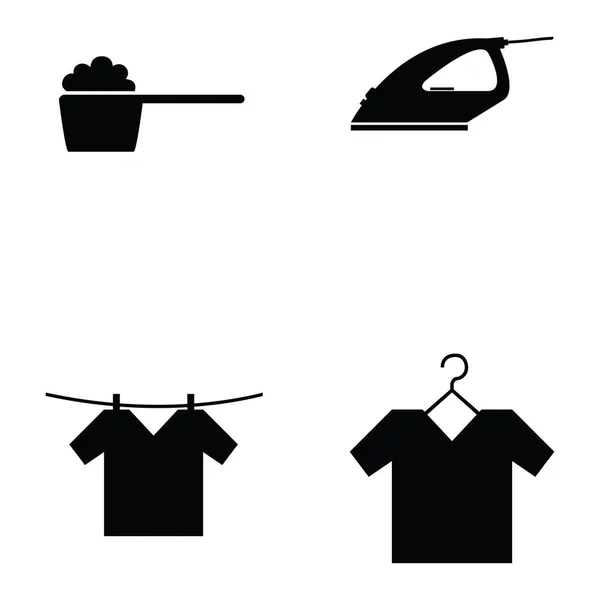 El conjunto de iconos de lavandería — Vector de stock