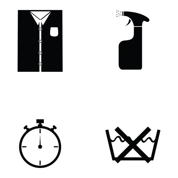 El conjunto de iconos de lavandería — Archivo Imágenes Vectoriales