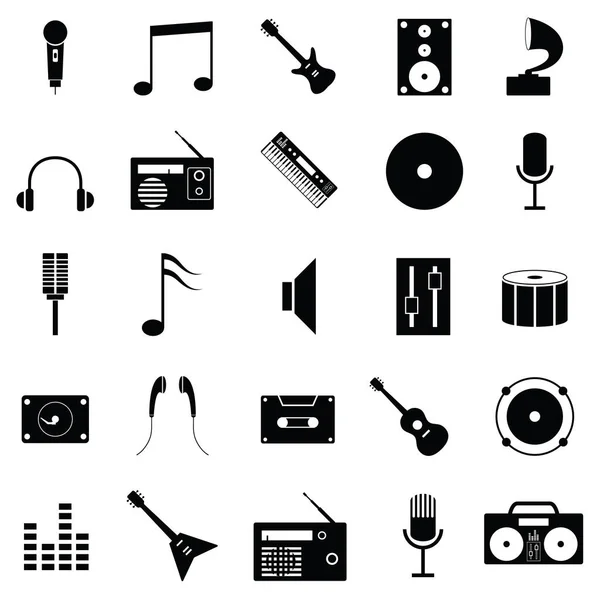 El conjunto de iconos musicales — Archivo Imágenes Vectoriales