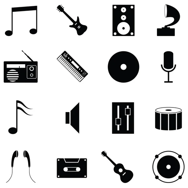 El conjunto de iconos musicales — Vector de stock