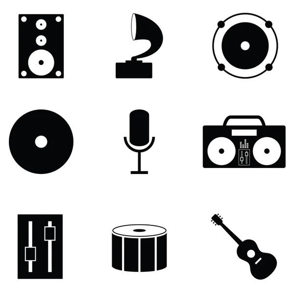 El conjunto de iconos musicales — Archivo Imágenes Vectoriales