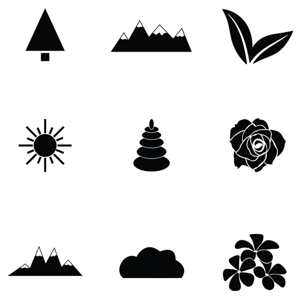 El conjunto de iconos de naturaleza — Vector de stock