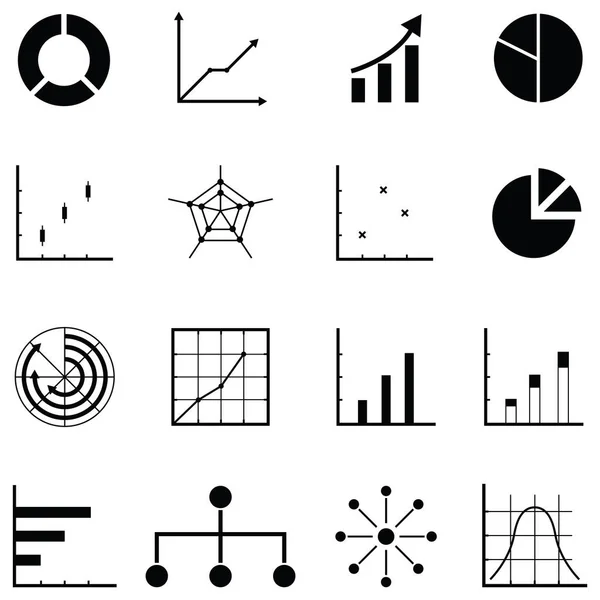 El conjunto de iconos del gráfico — Vector de stock