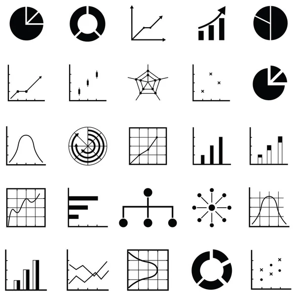 El conjunto de iconos del gráfico — Vector de stock