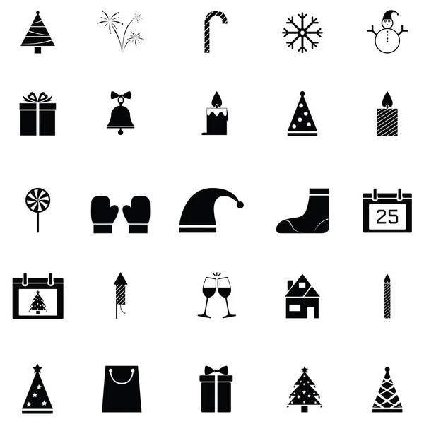 El conjunto de iconos de Navidad — Vector de stock