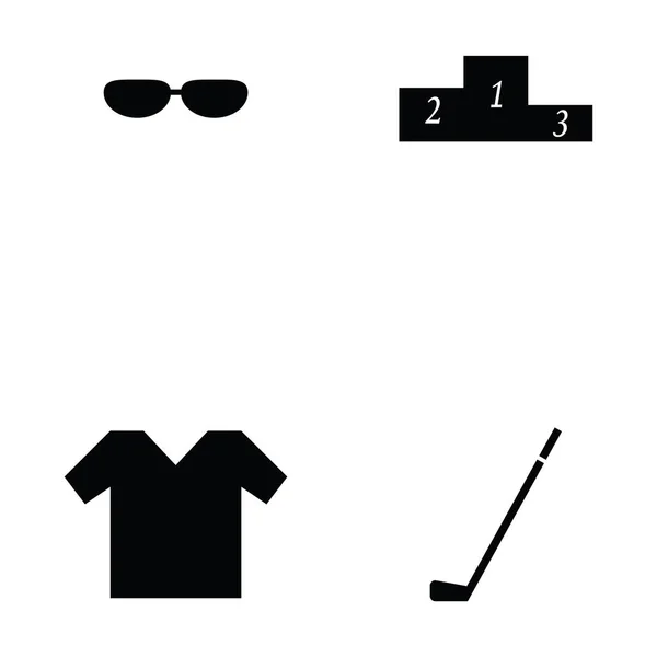 El conjunto icono de golf — Vector de stock