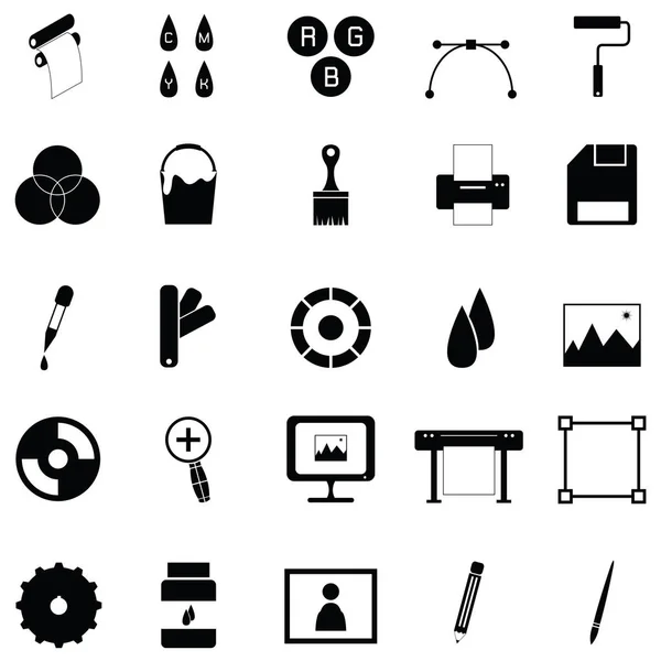 Yazdırma Icon set — Stok Vektör