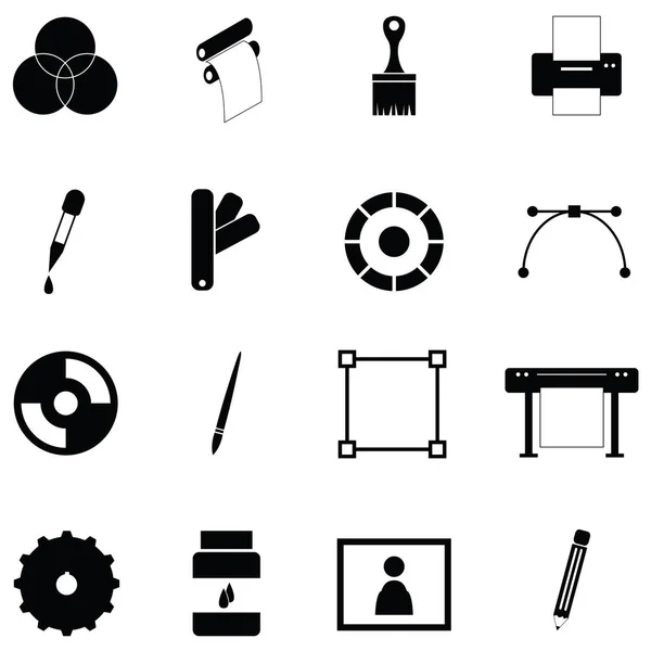 O conjunto de ícones de impressão — Vetor de Stock