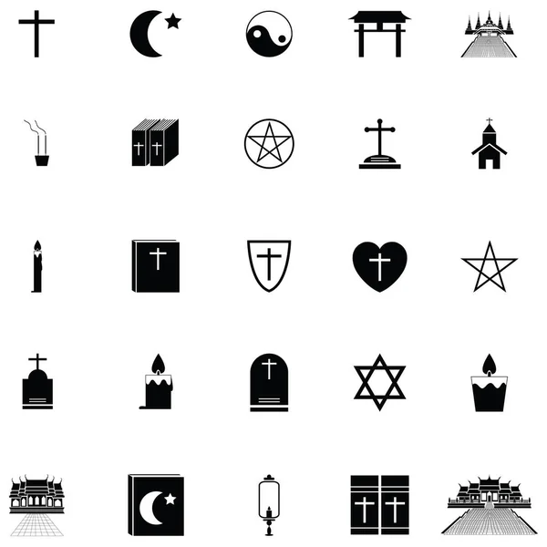 O conjunto de ícones religiões — Vetor de Stock