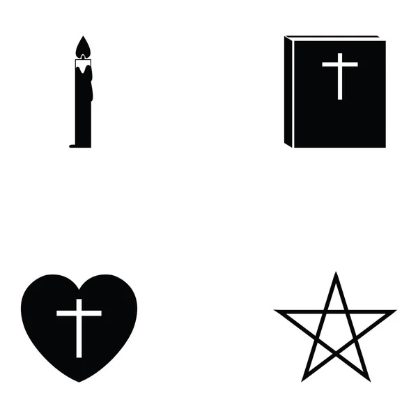 El conjunto de iconos de religiones — Vector de stock