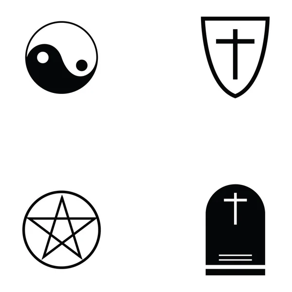 El conjunto de iconos de religiones — Vector de stock