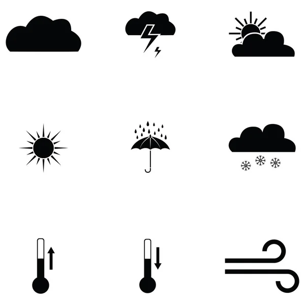 O conjunto de ícone meteorológico — Vetor de Stock