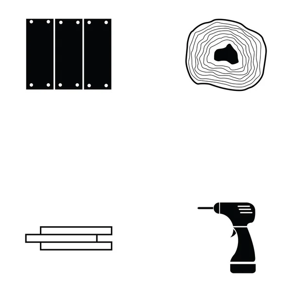 The carpenter icon set — Stock Vector