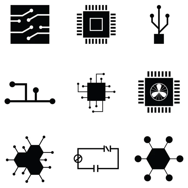 Leiterplattensymbole gesetzt — Stockvektor