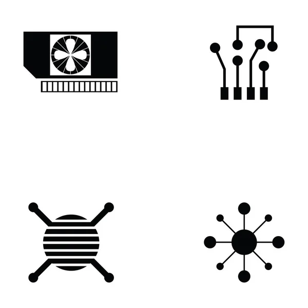 Set icona circuito stampato — Vettoriale Stock