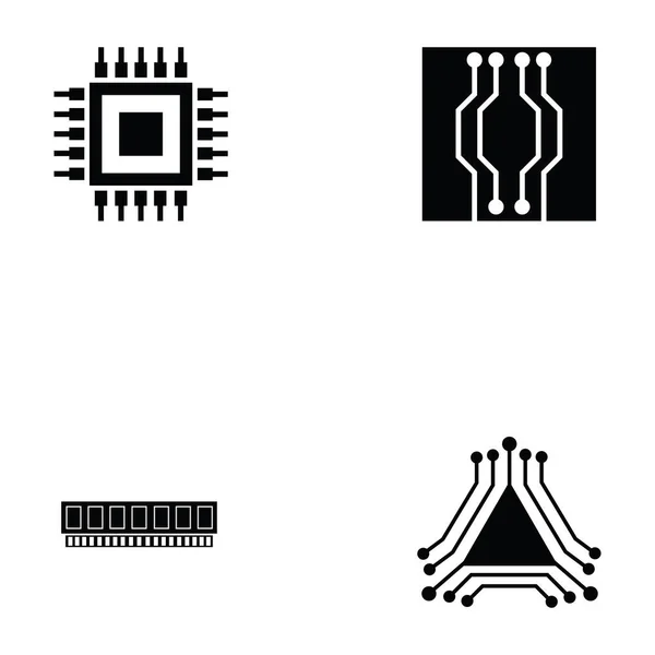 Tablero de circuito icono conjunto — Archivo Imágenes Vectoriales