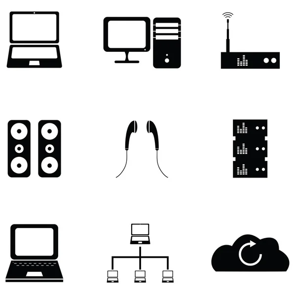 El conjunto de iconos del ordenador — Vector de stock