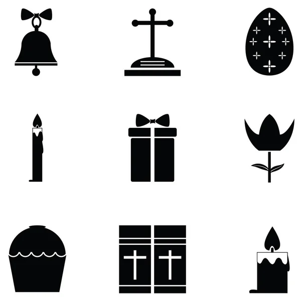 O conjunto de ícones de Páscoa — Vetor de Stock
