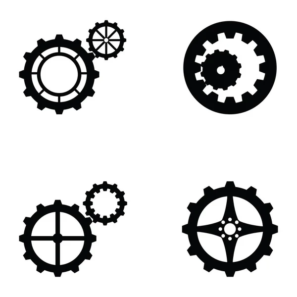 O conjunto de ícones de engrenagem — Vetor de Stock