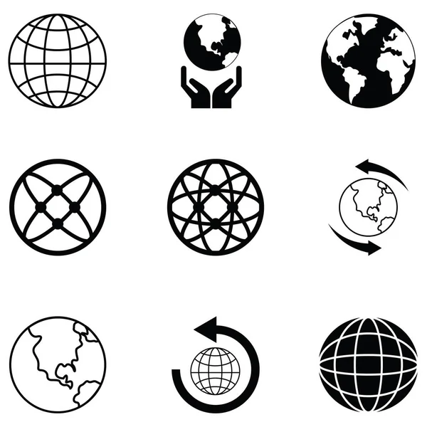 Набор значков глобуса — стоковый вектор