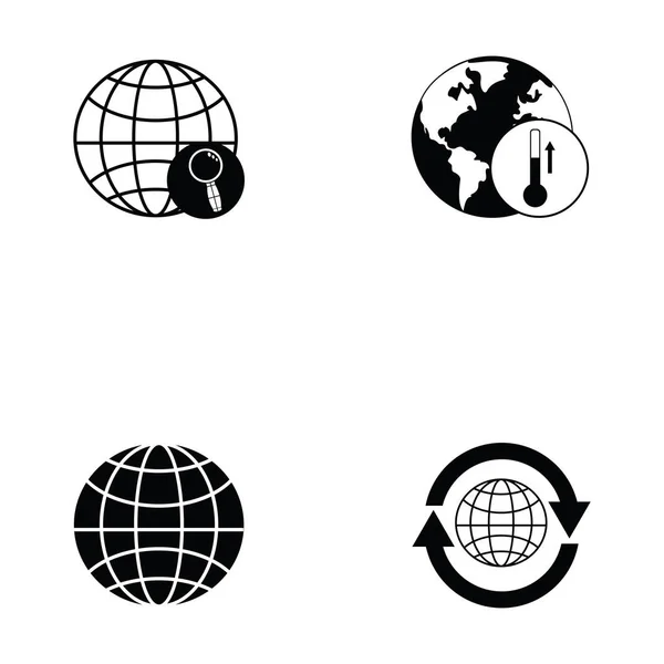 El conjunto de iconos globo — Archivo Imágenes Vectoriales