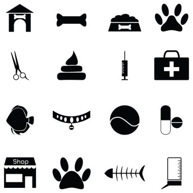 evde beslenen hayvan Icon set