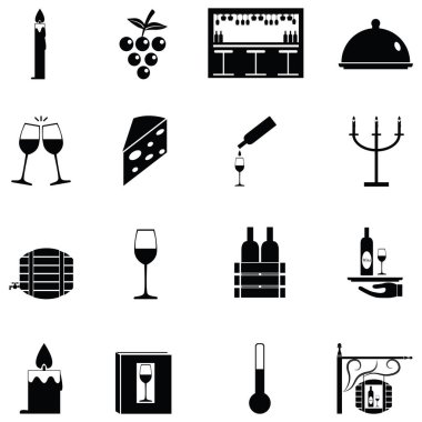 şarap Icon set