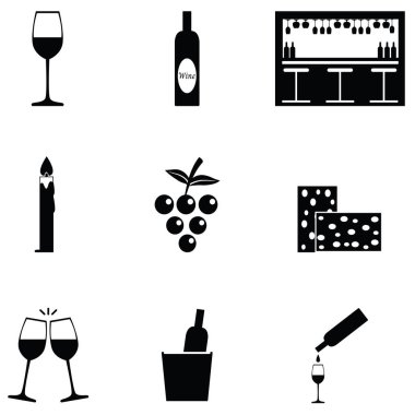 şarap Icon set
