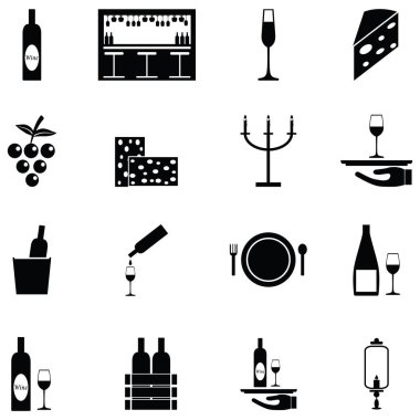 şarap Icon set