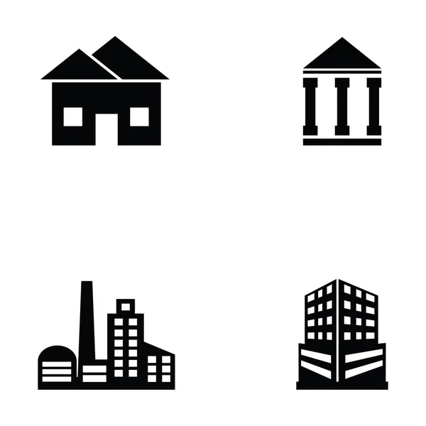 Le jeu d'icônes du bâtiment — Image vectorielle