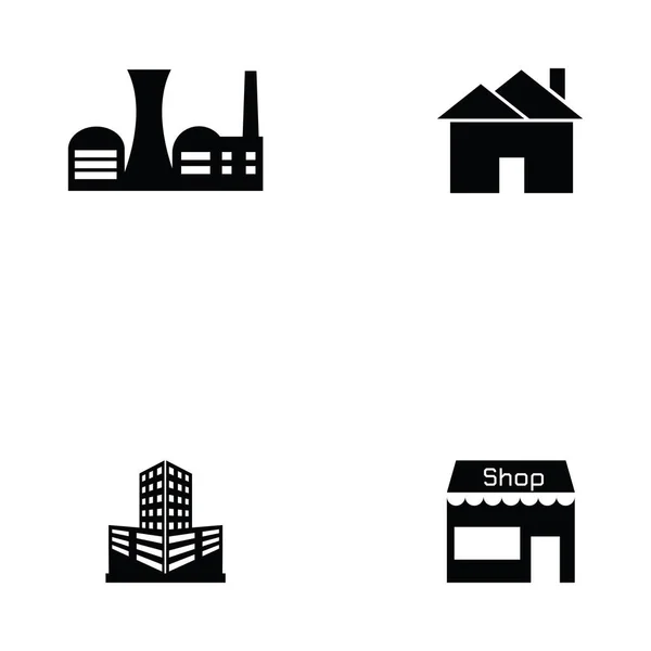 Bina Icon set — Stok Vektör