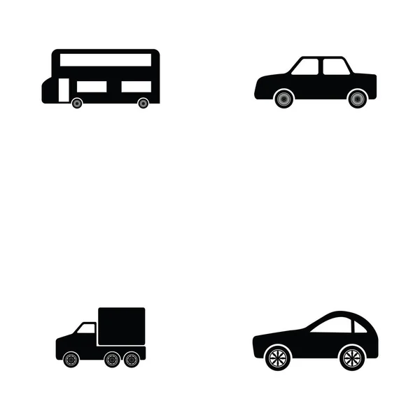 El icono del coche conjunto — Vector de stock