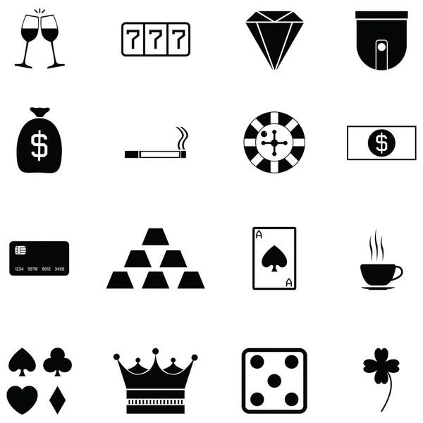 El conjunto de iconos del casino — Vector de stock