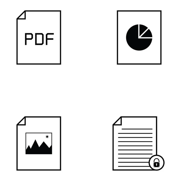 O conjunto de ícones do documento —  Vetores de Stock