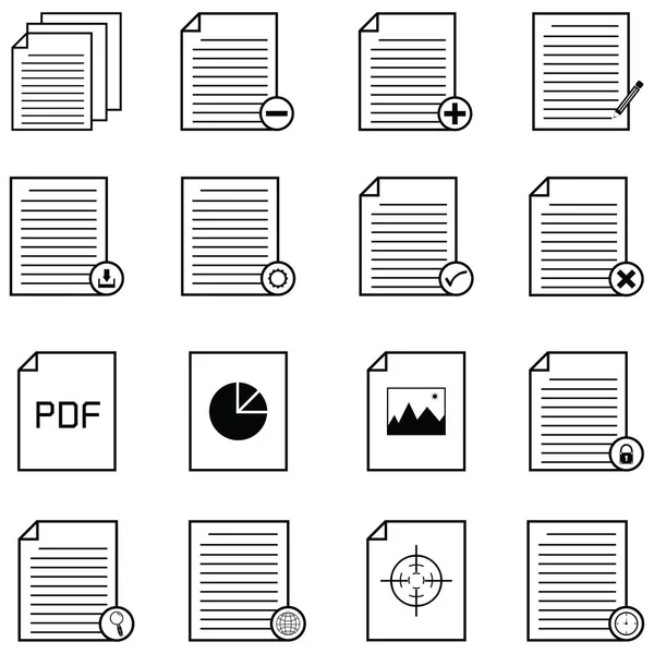 O conjunto de ícones do documento —  Vetores de Stock