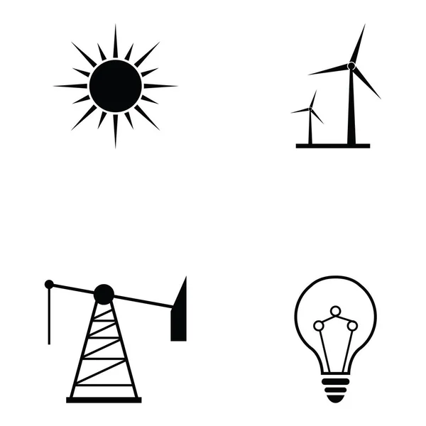 El conjunto de iconos de energía — Vector de stock