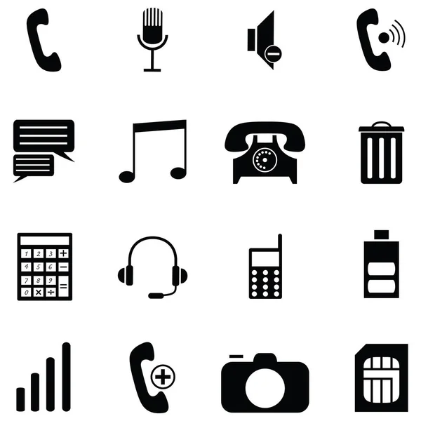 De pictogrammenset voor de telefoon — Stockvector