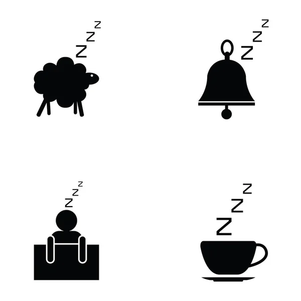 The sleeping icon set — Stock Vector