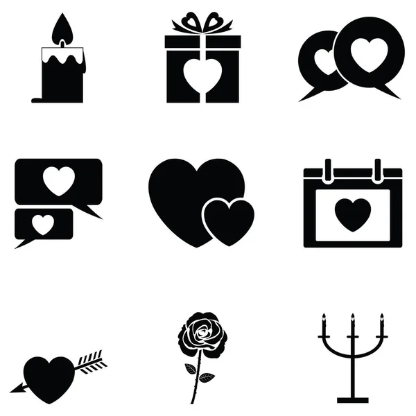 Día de San Valentín icono conjunto — Vector de stock