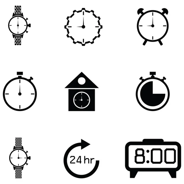 De pictogrammenset horloge — Stockvector