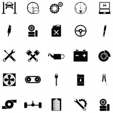 araba servisi simgesi seti