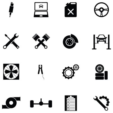 araba servisi simgesi seti