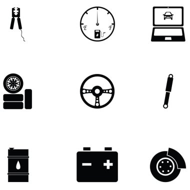 araba servisi simgesi seti